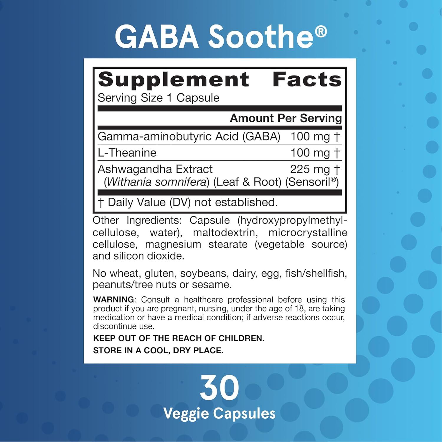 image:imageJarrow Formulas GABA Soothe 3 Ingredient Dietary Supplement for Relaxation and Occasional Stress 30 Veggie Capsules 30 Day Supply