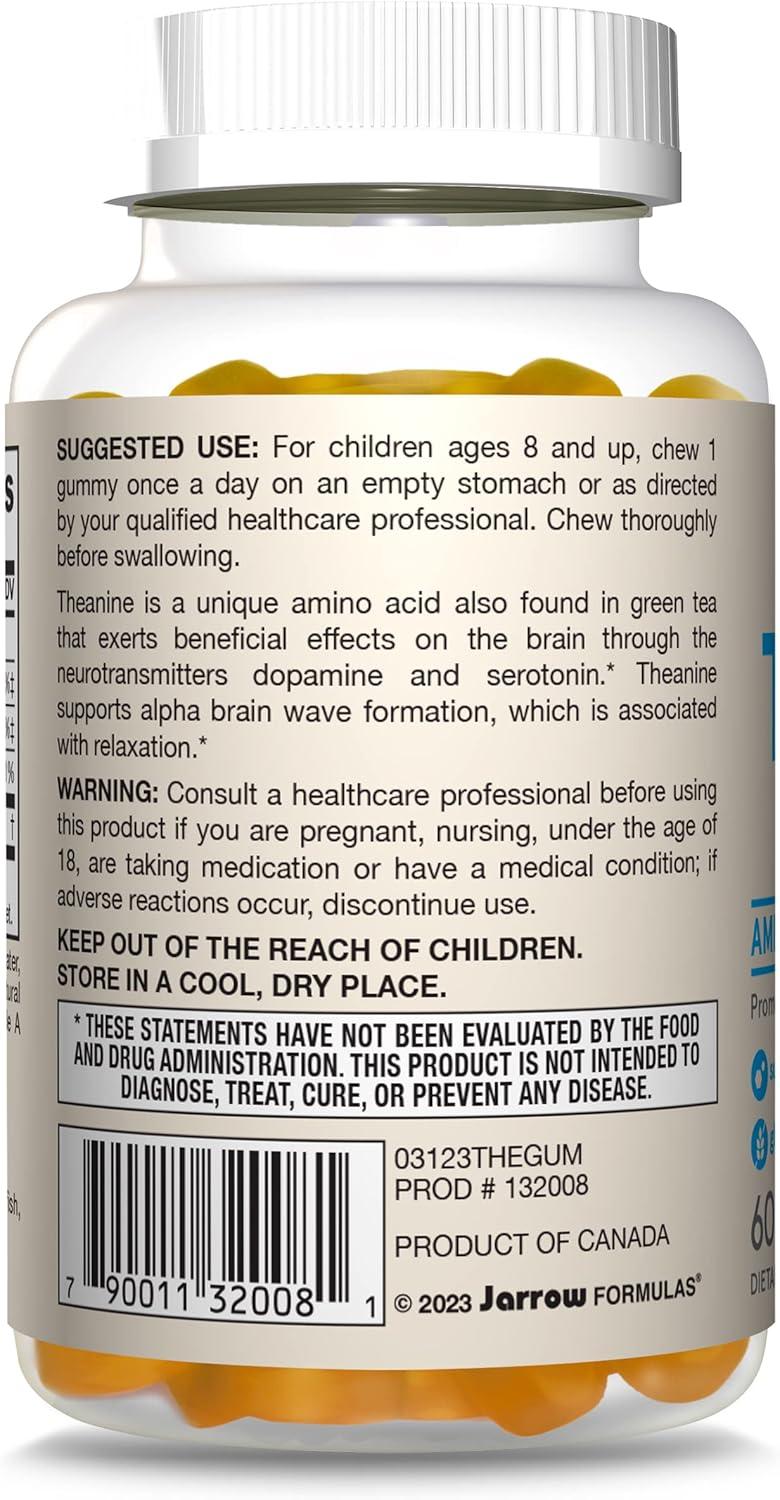 image:imageJarrow Formulas Regular Strength Theanine 100 mg Dietary Supplement 60 Capsules 60 Day SupplyApple