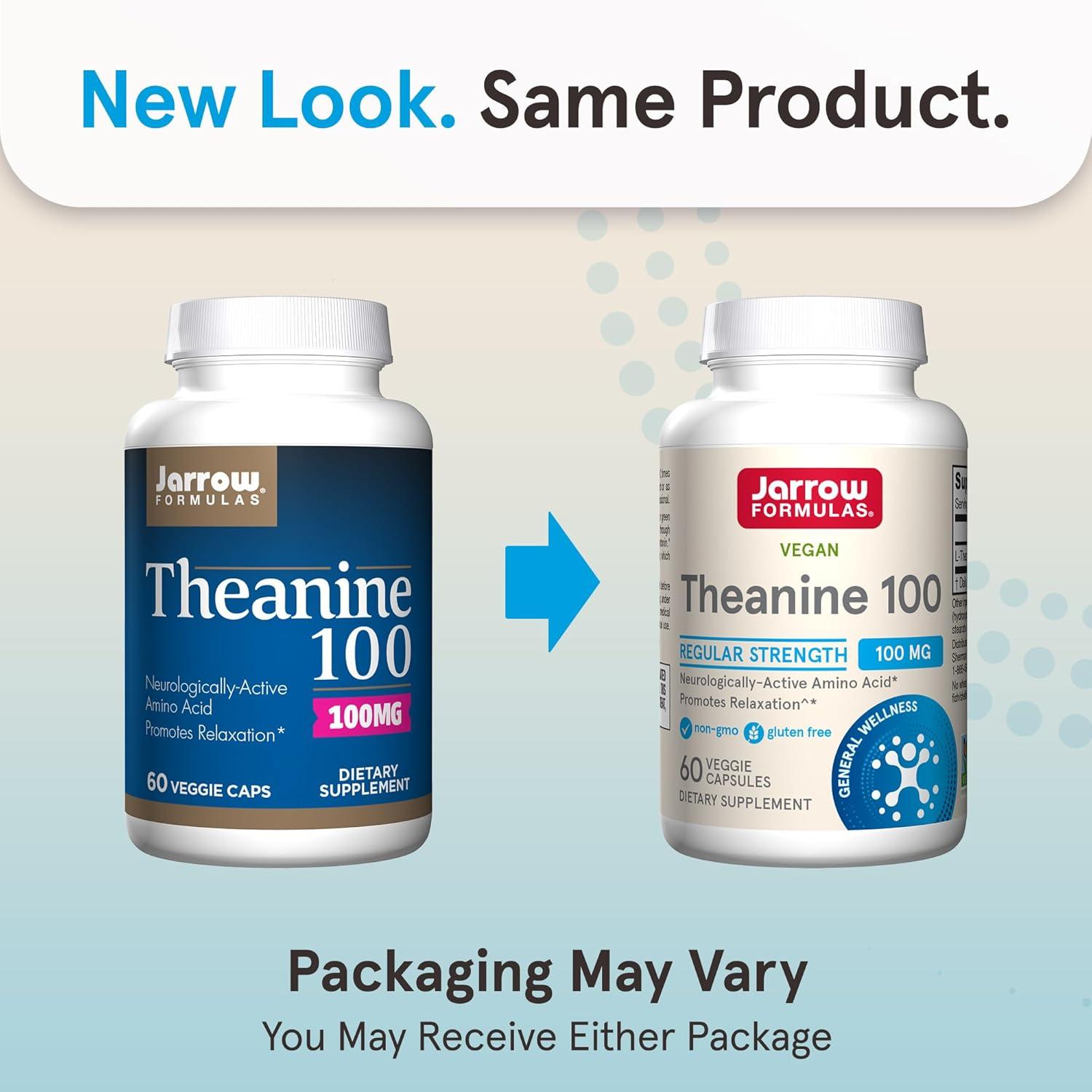 image:imageJarrow Formulas Regular Strength Theanine 100 mg Dietary Supplement 60 Capsules 60 Day SupplyUnflavored
