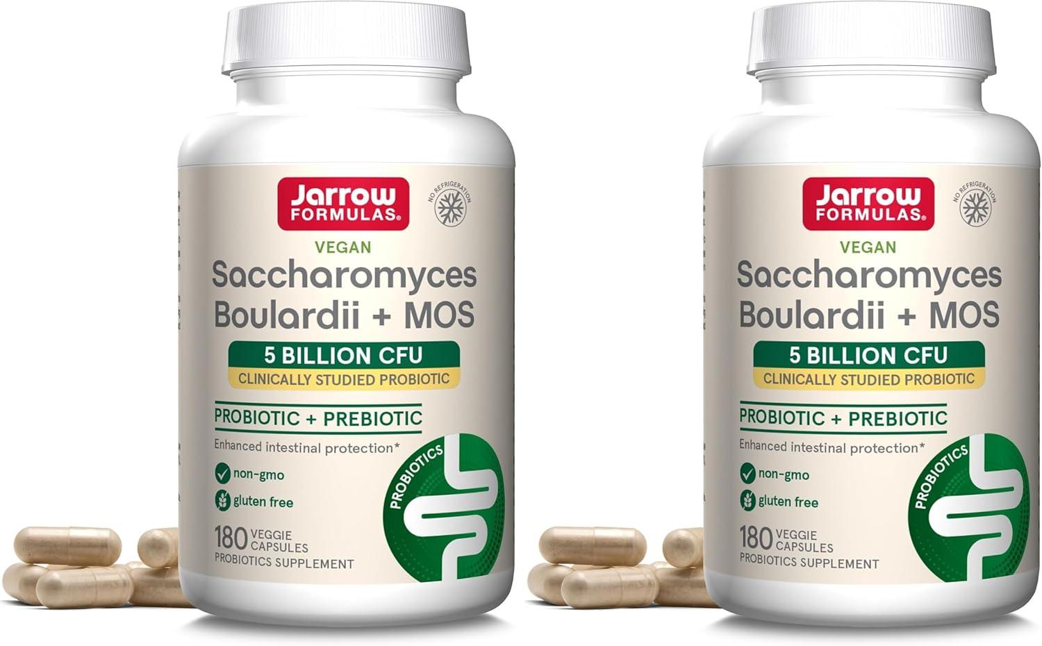 image:imageJarrow Formulas Saccharomyces Boulardii MOS Probiotics for Digestive Health and Intestinal Tract Support 5 Billion CFU Per Serving 180 Delayed Release Caps Probiotic Prebiotic 180 ServingsUnflavored