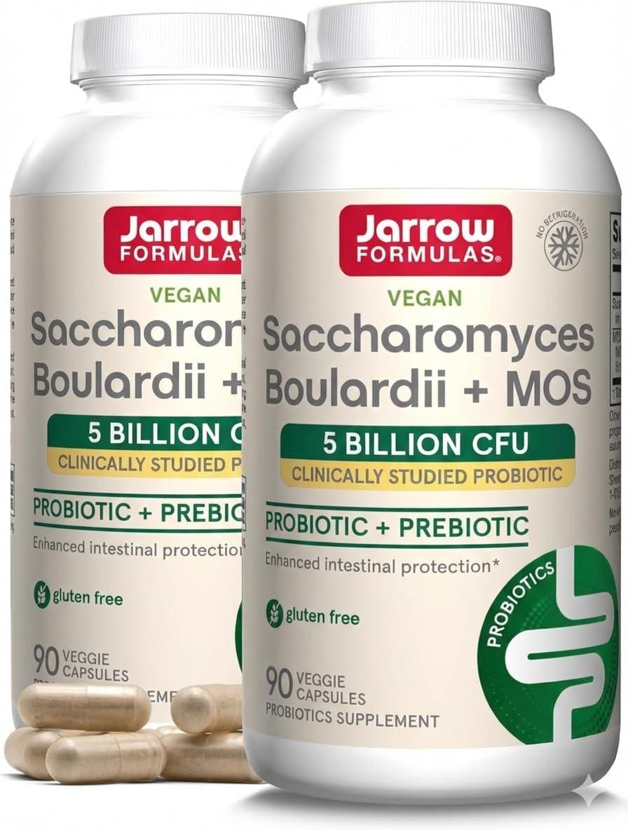 image:imageJarrow Formulas Saccharomyces Boulardii MOS Probiotics for Digestive Health and Intestinal Tract Support 5 Billion CFU Per Serving 180 Delayed Release Caps Probiotic Prebiotic 180 ServingsUnflavored