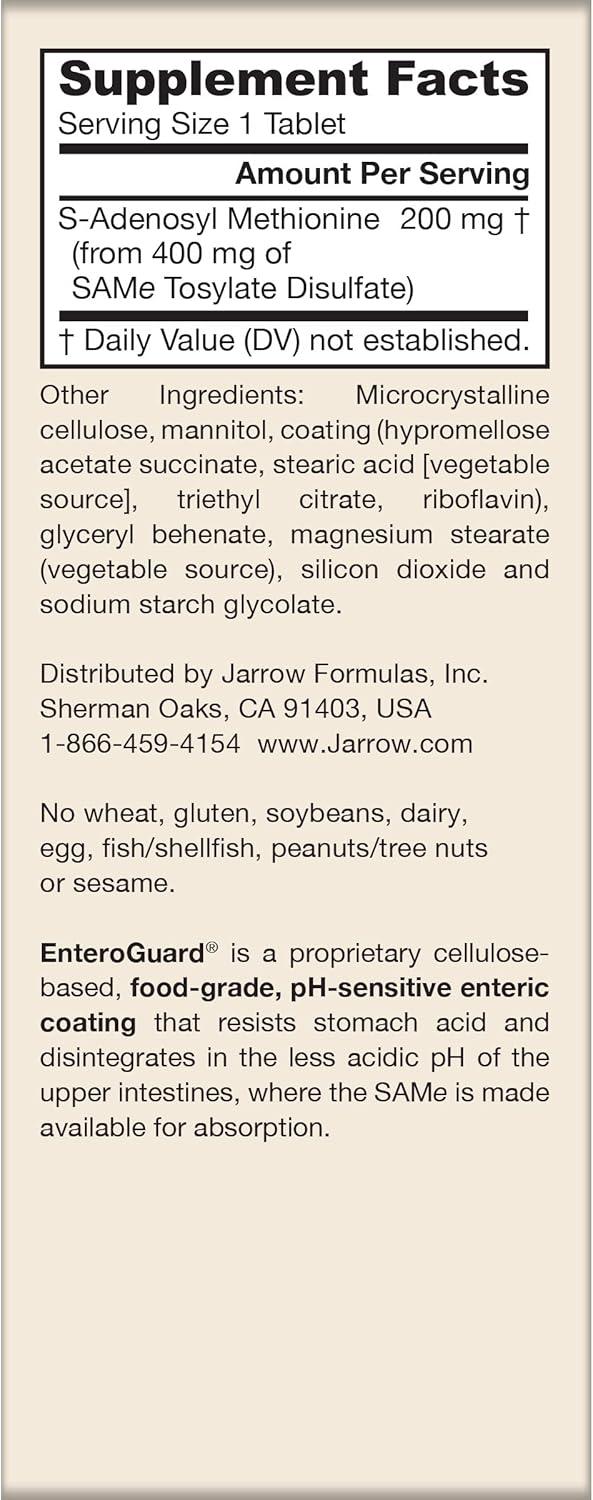 image:imageJarrow Formulas Same 200 mg Supports Joint Health Liver Function Brain Metabolism 20 Tablets Up to A 20 Day SupplyUnflavored