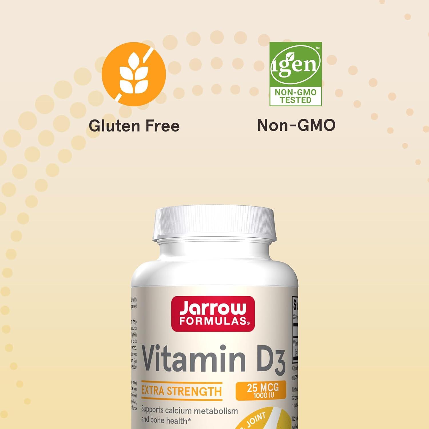 image:imageJarrow Formulas Vitamin D3 25 mcg Dietary Supplement Bone and Joint Support for Immune Health and Calcium Metabolism 100 Softgels 100 Day SupplyUnflavored