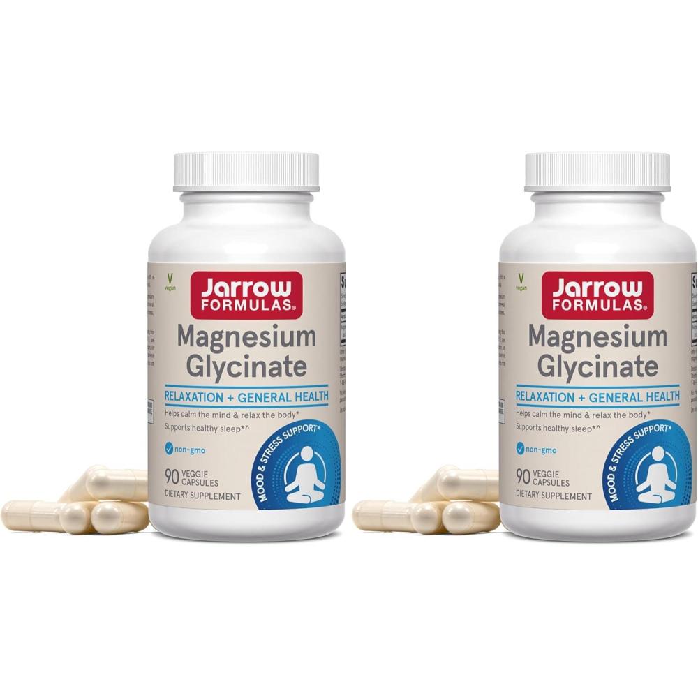 image:imageJarrow Formulas Magnesium Glycinate Veggie Capsules 360 mg Magnesium per Serving Supports Relaxation and Healthy Sleep 90 Count 30 Day Supply90 Count Pack of 2