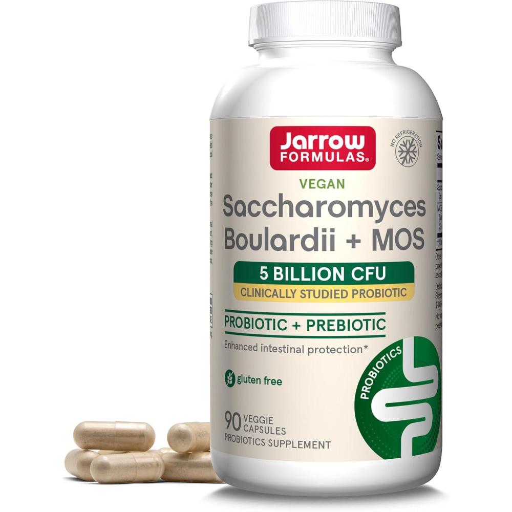 image:imageJarrow Formulas Saccharomyces Boulardii MOS Probiotics for Digestive Health and Intestinal Tract Support 5 Billion CFU Per Serving 180 Delayed Release Caps Probiotic Prebiotic 180 ServingsUnflavored