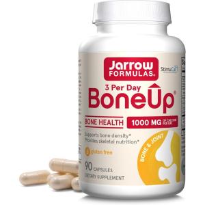 Jarrow Formulas BoneUp Three Per Day for Bone Density and Skeletal Nutrition, Includes Vitamin D3, K2 (as MK-7) and Calcium, 90 Capsules, 30 Day Supply(Unflavored)
