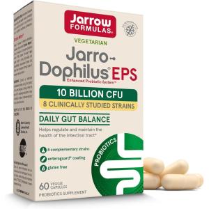 Jarrow Formulas Jarro Dophilus Probiotics 10 Billion CFU – Probiotic Supplement Capsules for Digestive Health & Gut Health for Women and Men, 60 Veggie Capsules, Up to 30 Days, Shelf Stable(60 Count (Pack of 1))