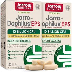 Jarrow Formulas Jarro Dophilus Probiotics 10 Billion CFU – Probiotic Supplement Capsules for Digestive Health & Gut Health for Women and Men, 60 Veggie Capsules, Up to 30 Days, Shelf Stable(120 Count (Pack of 2))