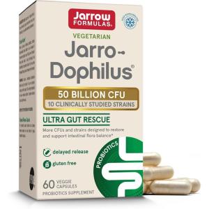 Jarrow Formulas Jarro-Dophilus Ultra Gut Rescue – 50 Billion CFU Per Serving – Probiotics Restore, Protect & Maintain Intestinal Flora – 60 Servings (Delayed Release)(60 Count (Pack of 1))