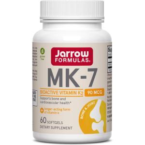 Jarrow Formulas MK-7 90 mcg – Bioactive Form of Vitamin K2-90 Servings (Softgels) – for Bone & Cardiovascular Health – Vitamin K2 MK-7 Dietary Supplement – Gluten-Free(60 Count (Pack of 1))
