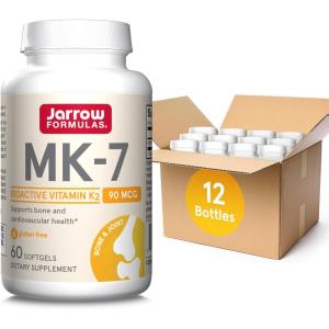 Jarrow Formulas MK-7 90 mcg – Bioactive Form of Vitamin K2-90 Servings (Softgels) – for Bone & Cardiovascular Health – Vitamin K2 MK-7 Dietary Supplement – Gluten-Free(6 Count (Pack of 120))