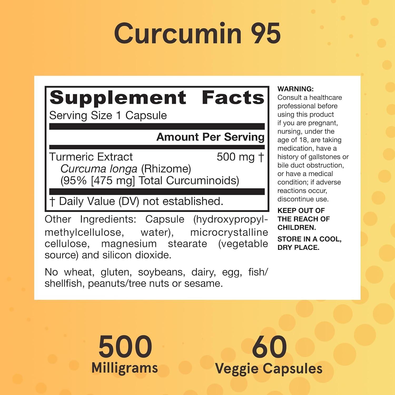 image:imageJarrow Formulas Curcumin 95 Supplement Turmeric Extract Supplement 500 mg for Antioxidant amp Joint Support 120 Capsules60 Count Pack of 1