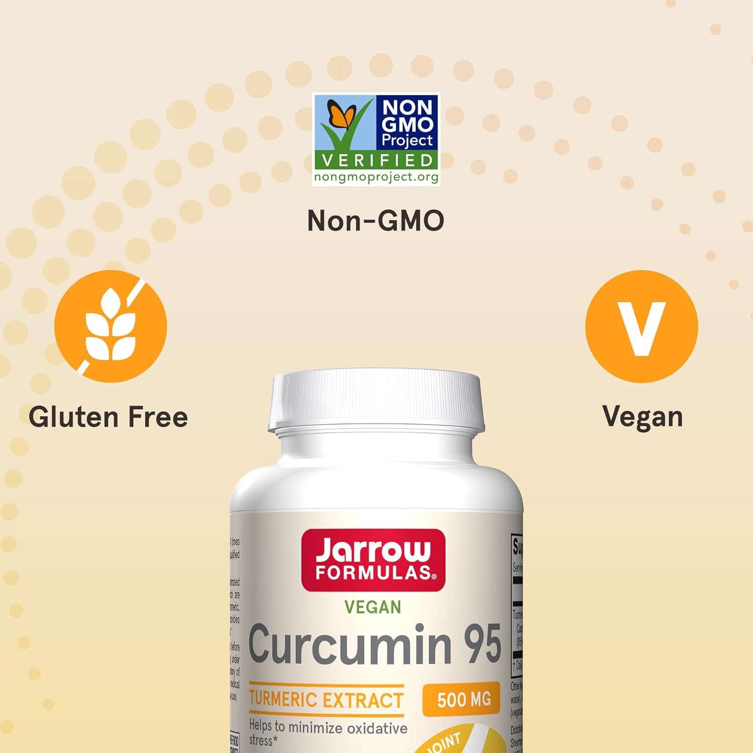 image:imageJarrow Formulas Curcumin 95 Supplement Turmeric Extract Supplement 500 mg for Antioxidant amp Joint Support 120 Capsules60 Count Pack of 1