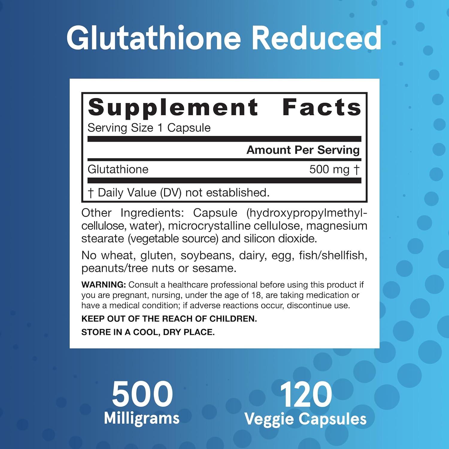 image:imageJarrow Formulas Glutathione Reduced 500 mg 120 Veggie Capsules Intracellular Antioxidant Quality Glutathione Supplements Supports Recycling of Vitamins C amp E NonGMO GlutenFree VeganUnflavored