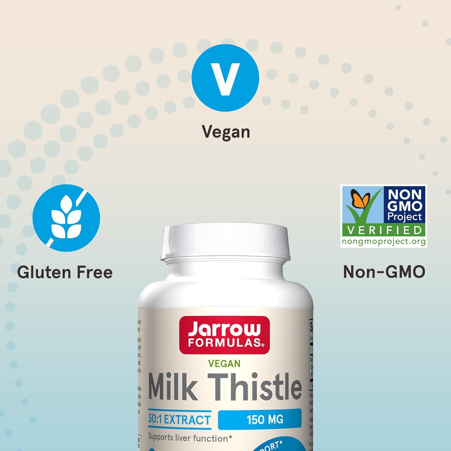 image:imageJarrow Formulas Milk Thistle Supplement 150 mg 301 Milk Thistle Extract Standardized to 80 Total Flavonoids Dietary Supplement for Liver Function Support 200 Veggie Capsules Up to 200 Day Supply200 Count Pack of 1