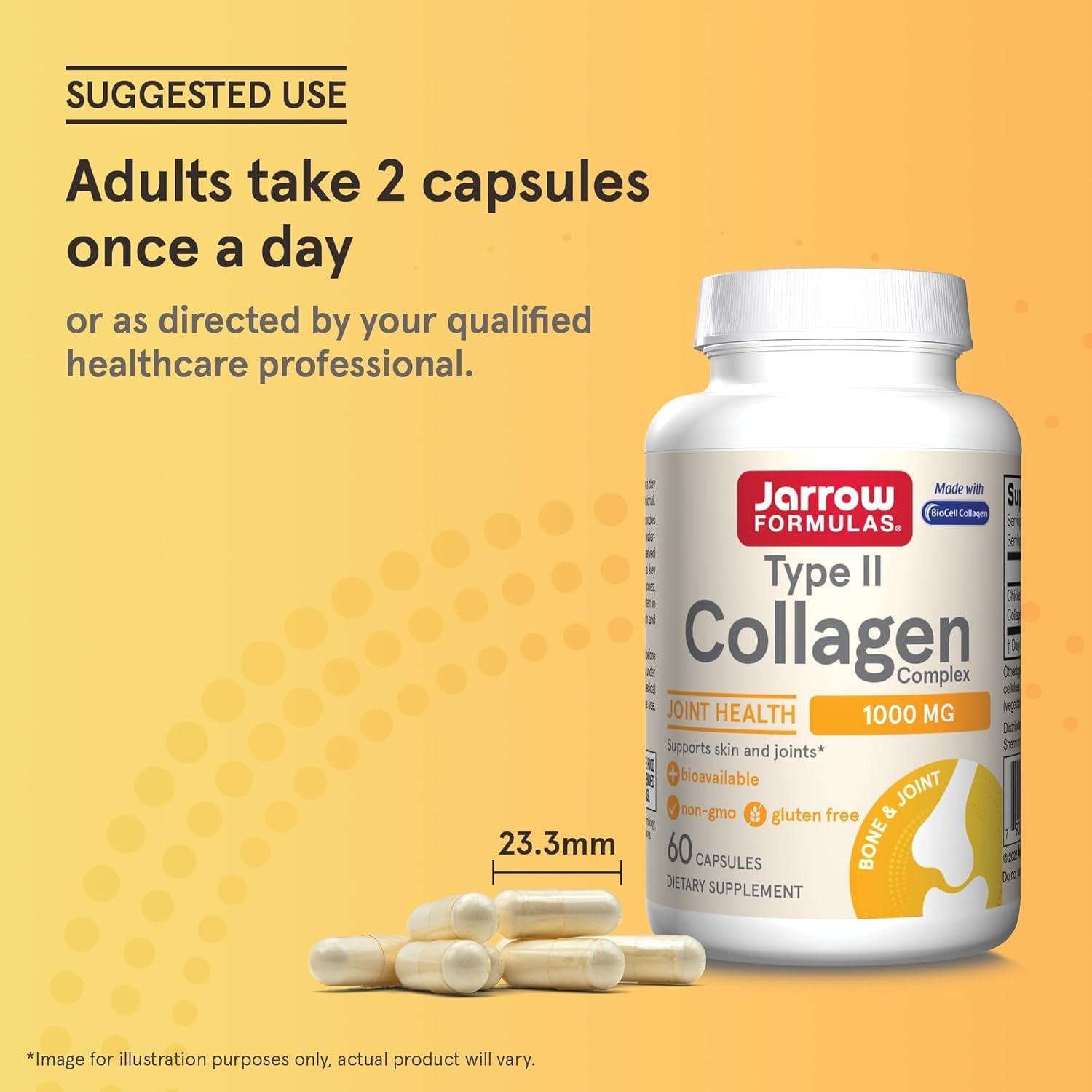 image:imageJarrow Formulas Type II Collagen Complex 1000 mg Supplements Supports Skin and Joint Health 60 Capsules 30 Day Supply60 Count Pack of 2