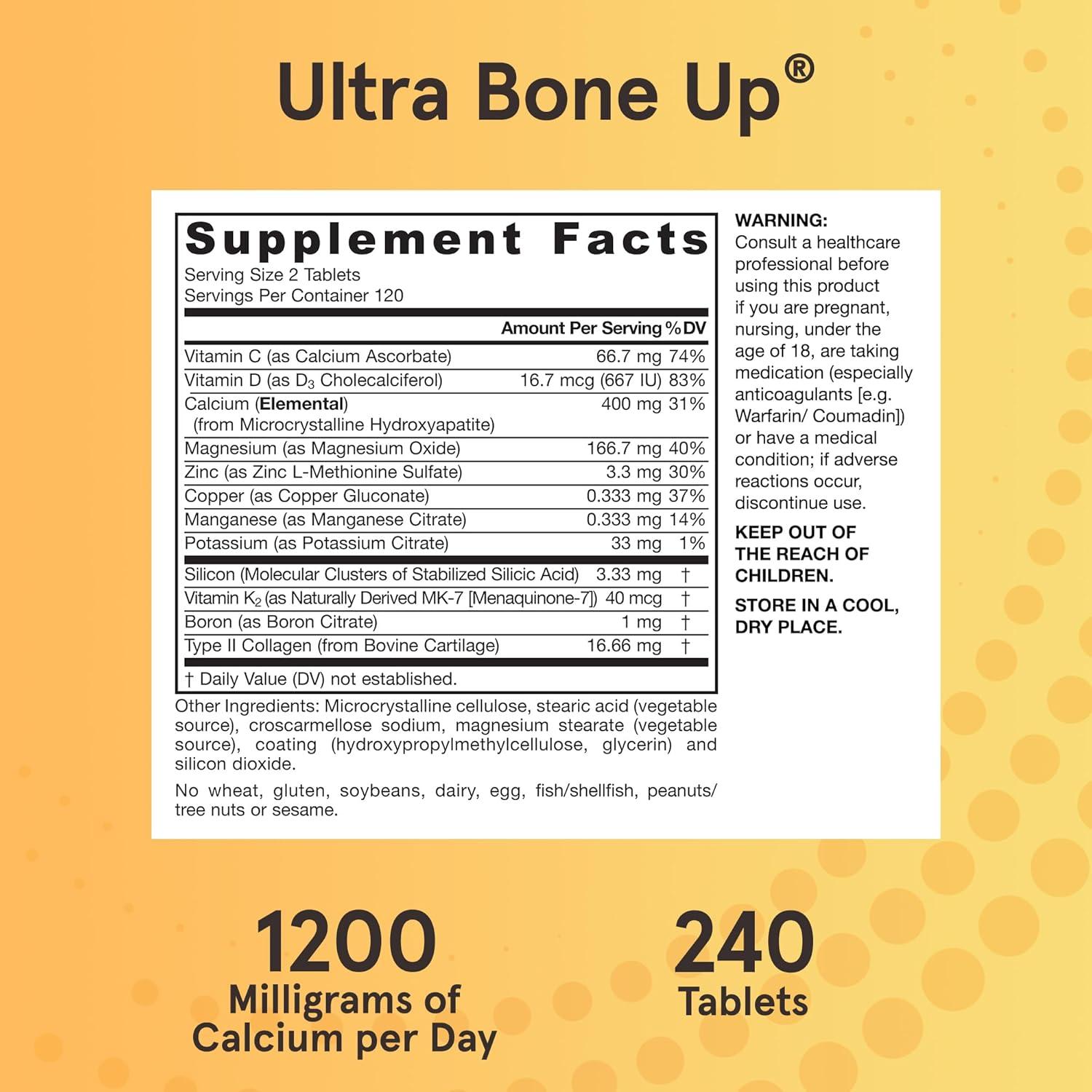 image:imageJarrow Formulas Ultra BoneUp Includes MK7 and Silicon for Added Bone Support 240 Bone Health Tablets