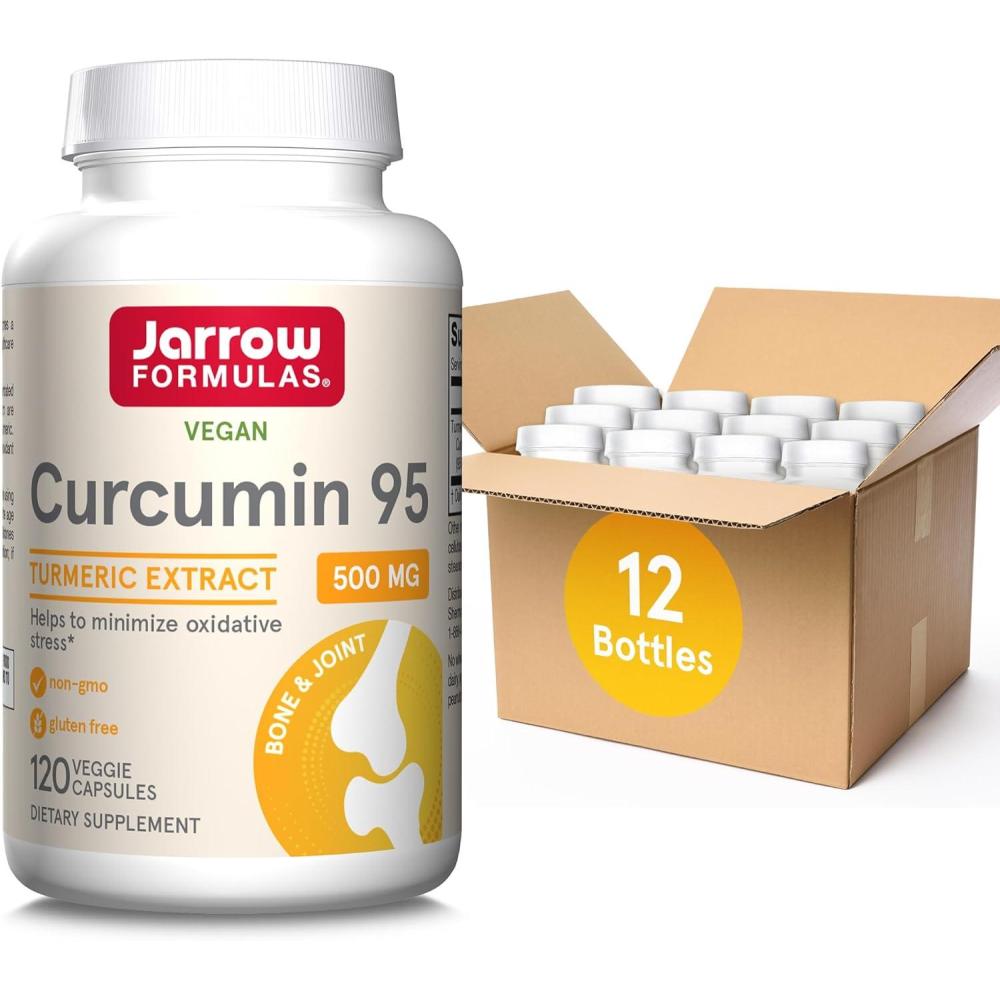 image:imageJarrow Formulas Curcumin 95 Supplement Turmeric Extract Supplement 500 mg for Antioxidant amp Joint Support 120 Capsules120 Count Pack of 12