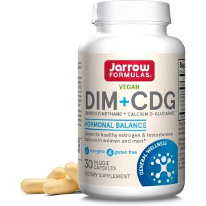 Jarrow Formulas – DIM + CDG Veggie Capsules – 30 Count – DIM & CDG Supplement – For Hormone Balance – Non-GMO – Gluten Free(30 Count (Pack of 1))