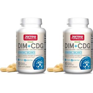 Jarrow Formulas – DIM + CDG Veggie Capsules – 30 Count – DIM & CDG Supplement – For Hormone Balance – Non-GMO – Gluten Free(30 Count (Pack of 2))
