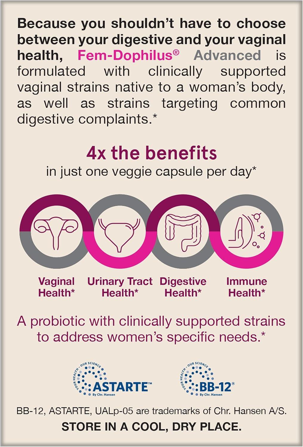 image:imageJarrow Formulas FemDophilus Advanced Vaginal amp Digestive Probiotics 10 Billion CFU with 6 Science Backed Strains for Vaginal Urinary Tract Digestive amp Immune Support 30 Capsules ShelfStable30 Count Pack of 1