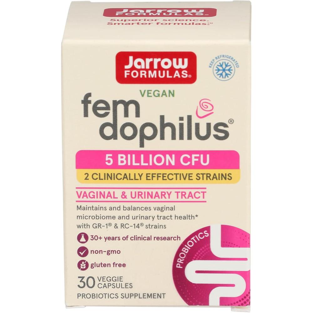 image:imageJarrow Formulas FemDophilus 5 Billion CFU Per Serving Womens Probiotic Supplement Urinary Tract amp Vaginal Health Up to 30 Servings Veggie Caps30 Count Pack of 1