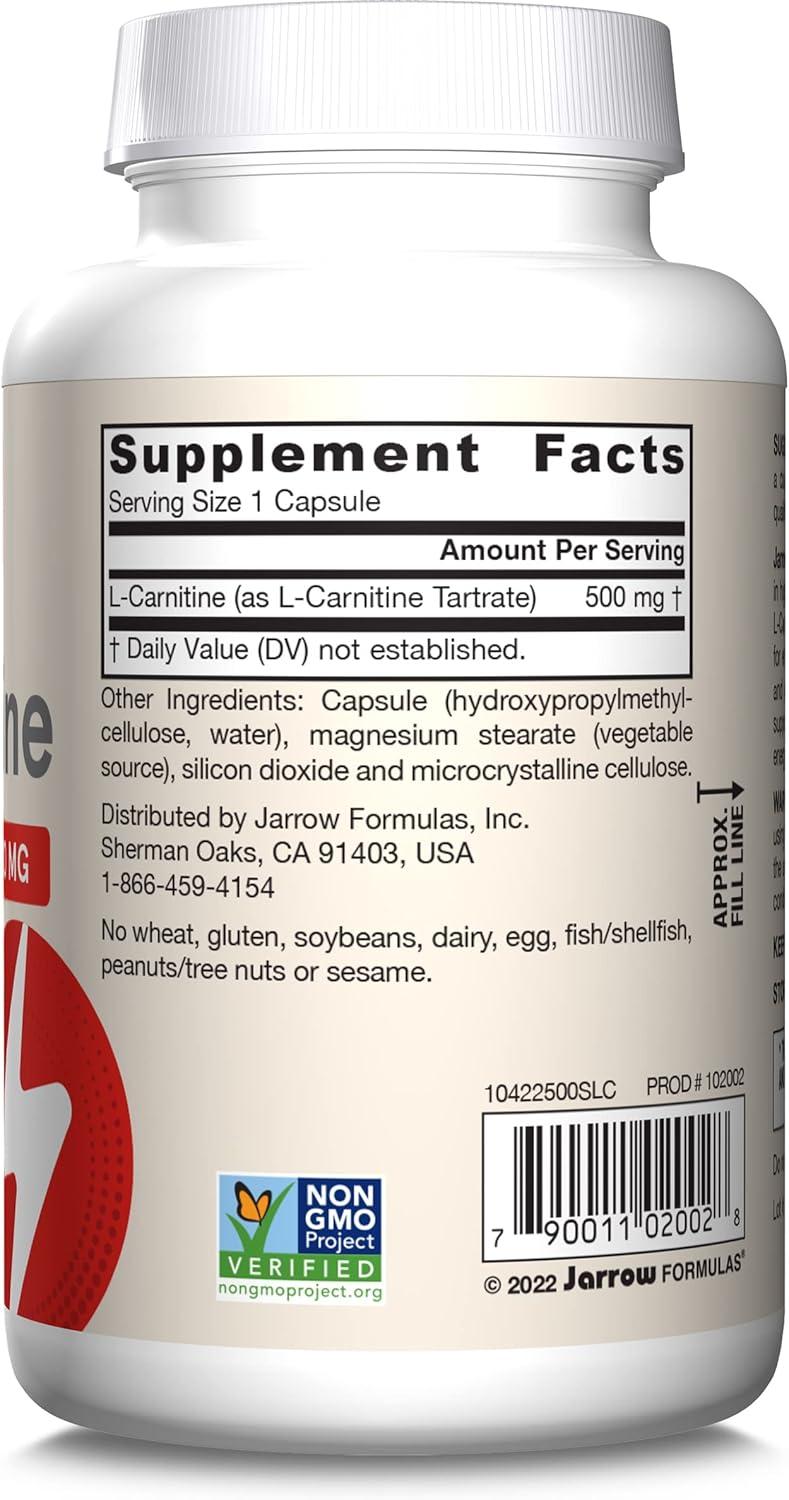 image:imageJarrow Formulas Acetyl LCarnitine 500 mg Dietary Supplement Amino Acid Support for Brain Health and Antioxidants 120 Veggie Capsules 120 Day SupplyUnflavored