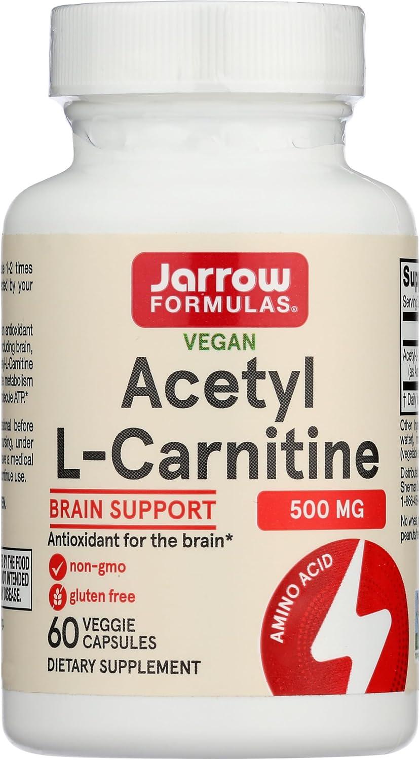 image:imageJarrow Formulas Acetyl LCarnitine 500 mg Dietary Supplement Amino Acid Support for Brain Health and Antioxidants 120 Veggie Capsules 120 Day SupplyUnflavored