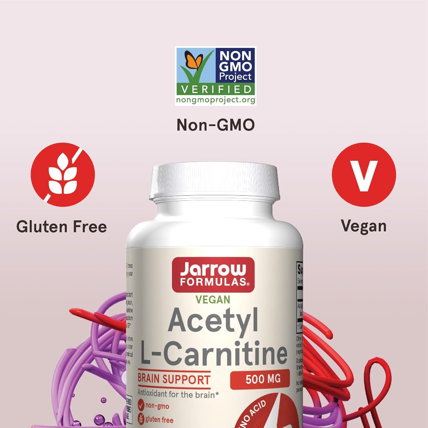 image:imageJarrow Formulas Acetyl LCarnitine 500 mg Dietary Supplement Amino Acid Support for Brain Health and Antioxidants 120 Veggie Capsules 120 Day SupplyUnflavored