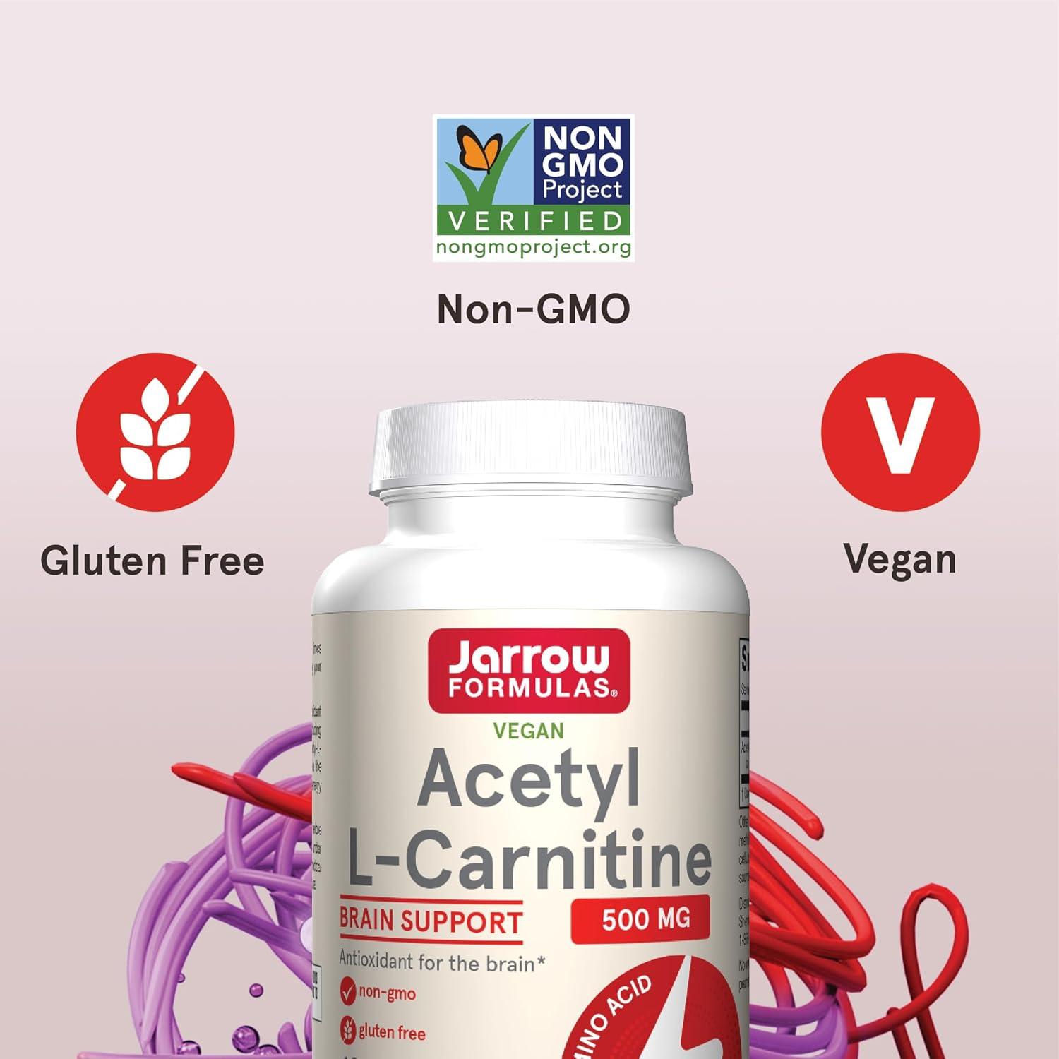 image:imageJarrow Formulas Acetyl LCarnitine 500 mg Dietary Supplement Amino Acid Support for Brain Health and Antioxidants 120 Veggie Capsules 120 Day SupplyUnflavored