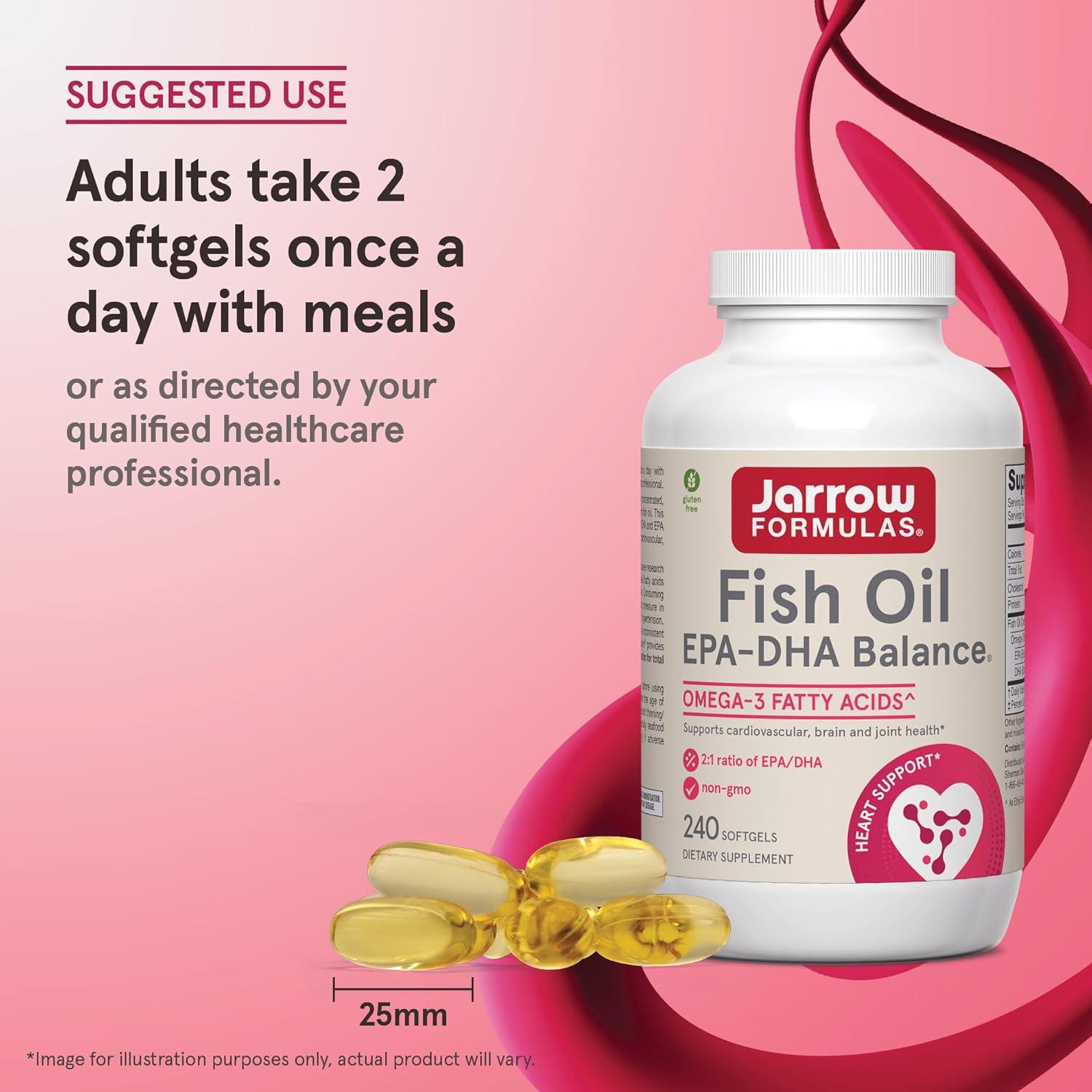 image:imageJarrow Formulas EPADHA Balance 1200 mg Omega3 Fatty Acids for Cardiovascular Support 240 Softgels 120 Day SupplyUnflavored