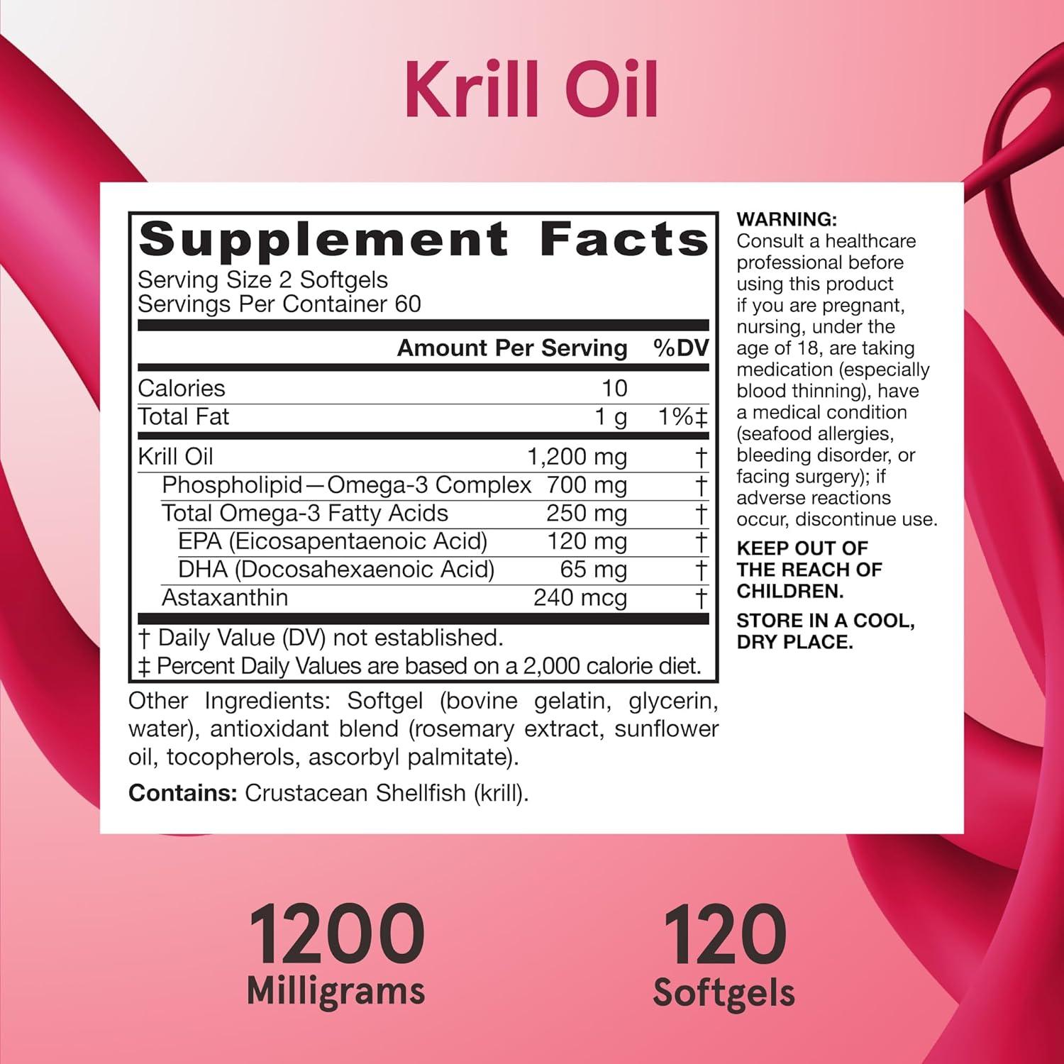 image:imageJarrow Formulas Krill Oil Phospholipid Omega3 Complex with Astaxanthin 60 Softgels 30 Servings Supports Lipid Management Metabolism Brain amp Heart Health EPA amp DHA Gluten Free NonGMO120 Count Pack of 1