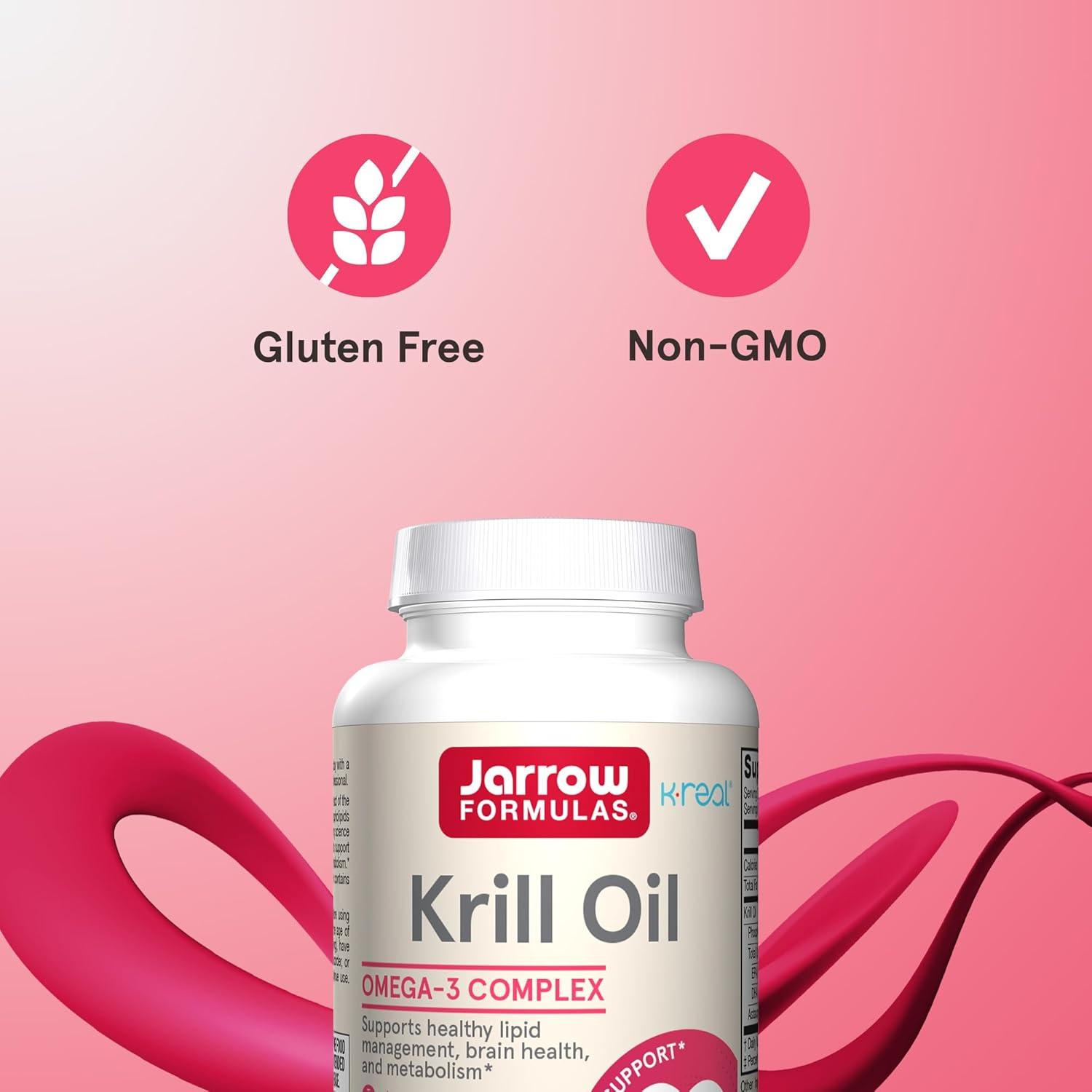 image:imageJarrow Formulas Krill Oil Phospholipid Omega3 Complex with Astaxanthin 60 Softgels 30 Servings Supports Lipid Management Metabolism Brain amp Heart Health EPA amp DHA Gluten Free NonGMO60 Count Pack of 1
