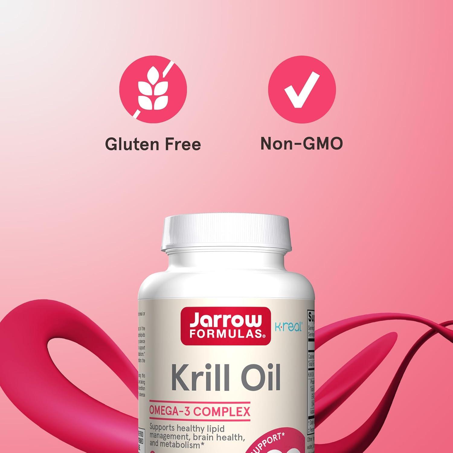 image:imageJarrow Formulas Krill Oil Phospholipid Omega3 Complex with Astaxanthin 60 Softgels 30 Servings Supports Lipid Management Metabolism Brain amp Heart Health EPA amp DHA Gluten Free NonGMO120 Count Pack of 1