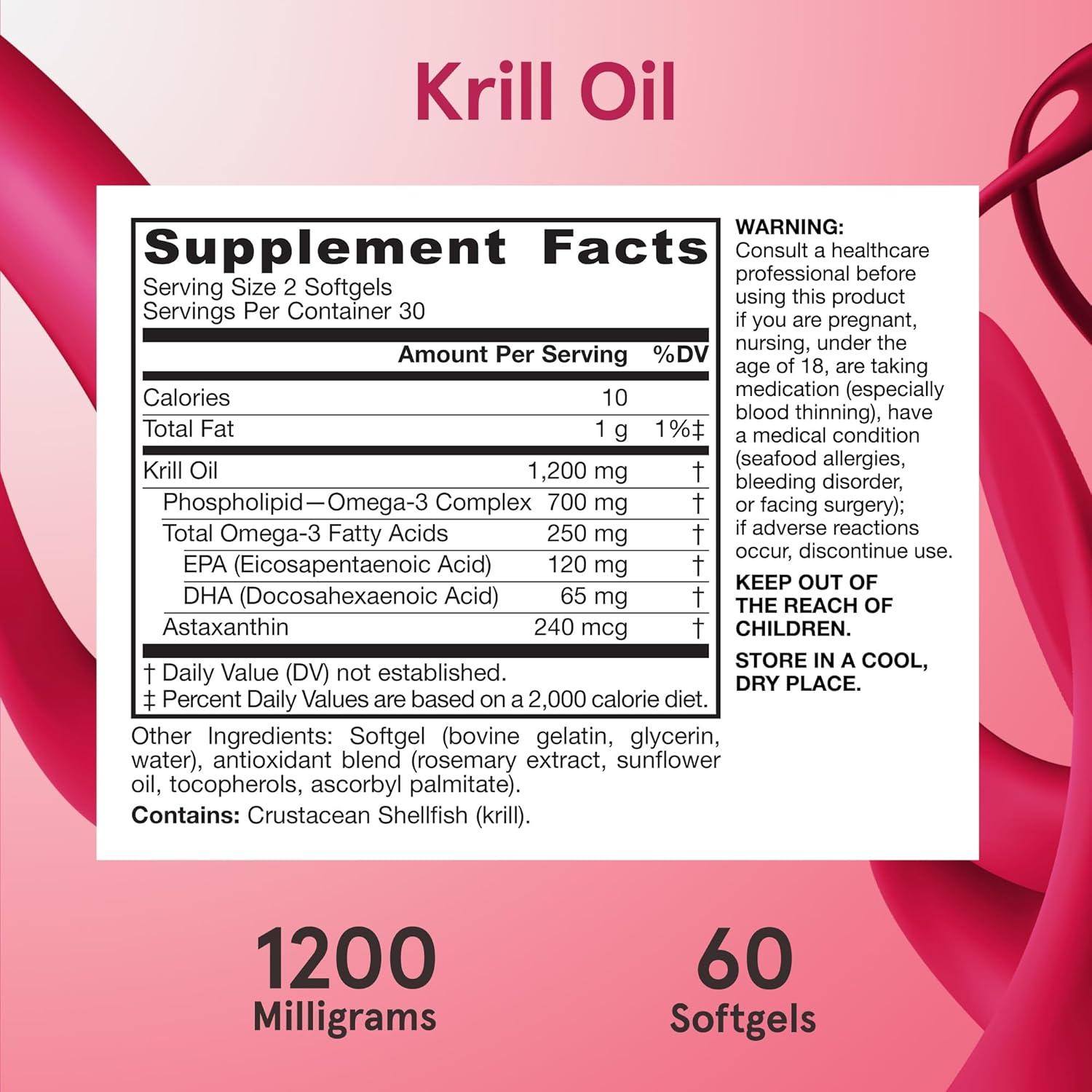 image:imageJarrow Formulas Krill Oil Phospholipid Omega3 Complex with Astaxanthin 60 Softgels 30 Servings Supports Lipid Management Metabolism Brain amp Heart Health EPA amp DHA Gluten Free NonGMO60 Count Pack of 1