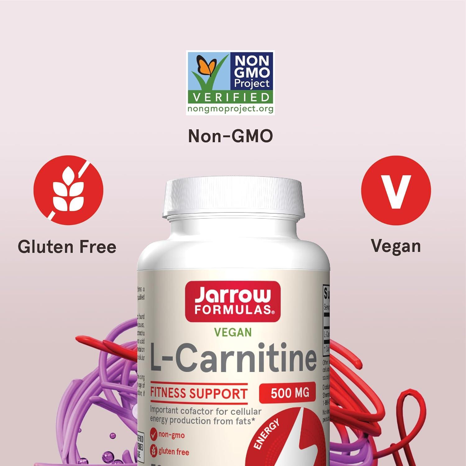 image:imageJarrow Formulas LCarnitine 500 mg Dietary Supplement Support for Cellular Energy Production 100 Veggie Capsules 100 Day SupplyUnflavored