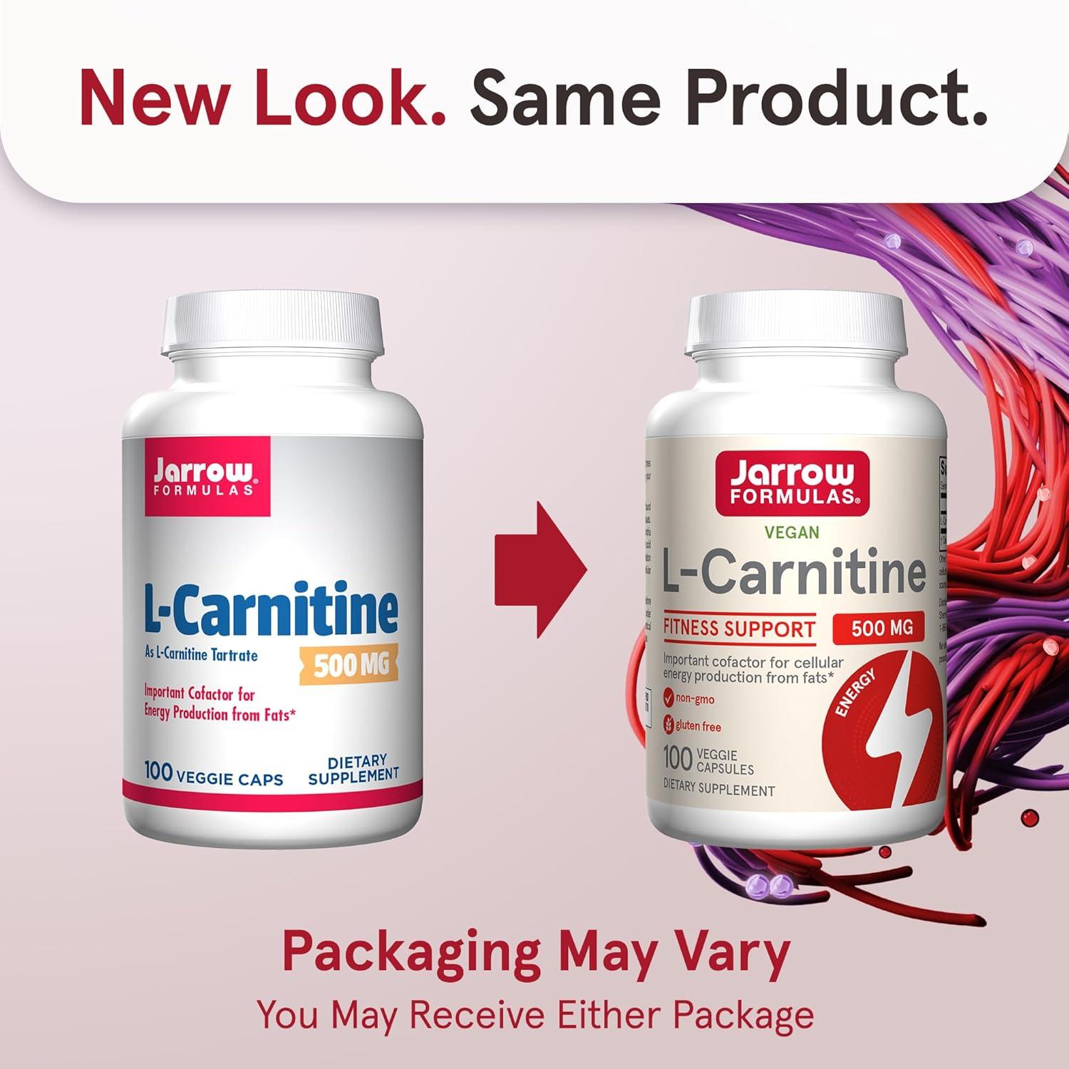image:imageJarrow Formulas LCarnitine 500 mg Dietary Supplement Support for Cellular Energy Production 100 Veggie Capsules 100 Day SupplyUnflavored
