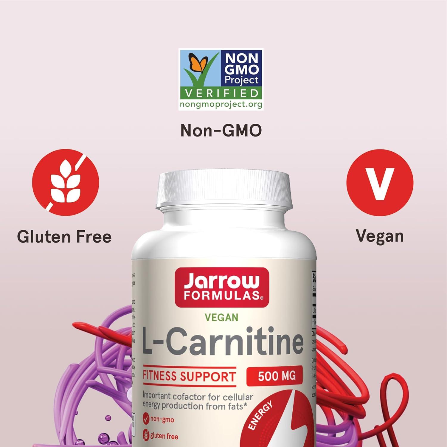 image:imageJarrow Formulas LCarnitine 500 mg Dietary Supplement Support for Cellular Energy Production 100 Veggie Capsules 100 Day SupplyUnflavored