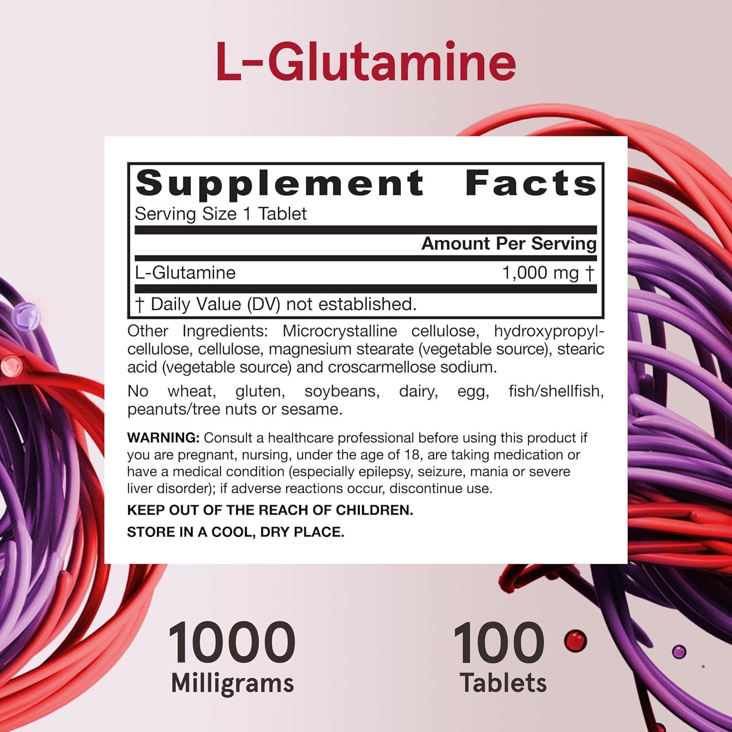 image:imageJarrow Formulas LGlutamine 1000 mg Dietary Supplement for Muscle Tissue Multifunctional Amino Acid Immune Support 100 EasySolv Tablets 50100 Day SupplyUnflavored