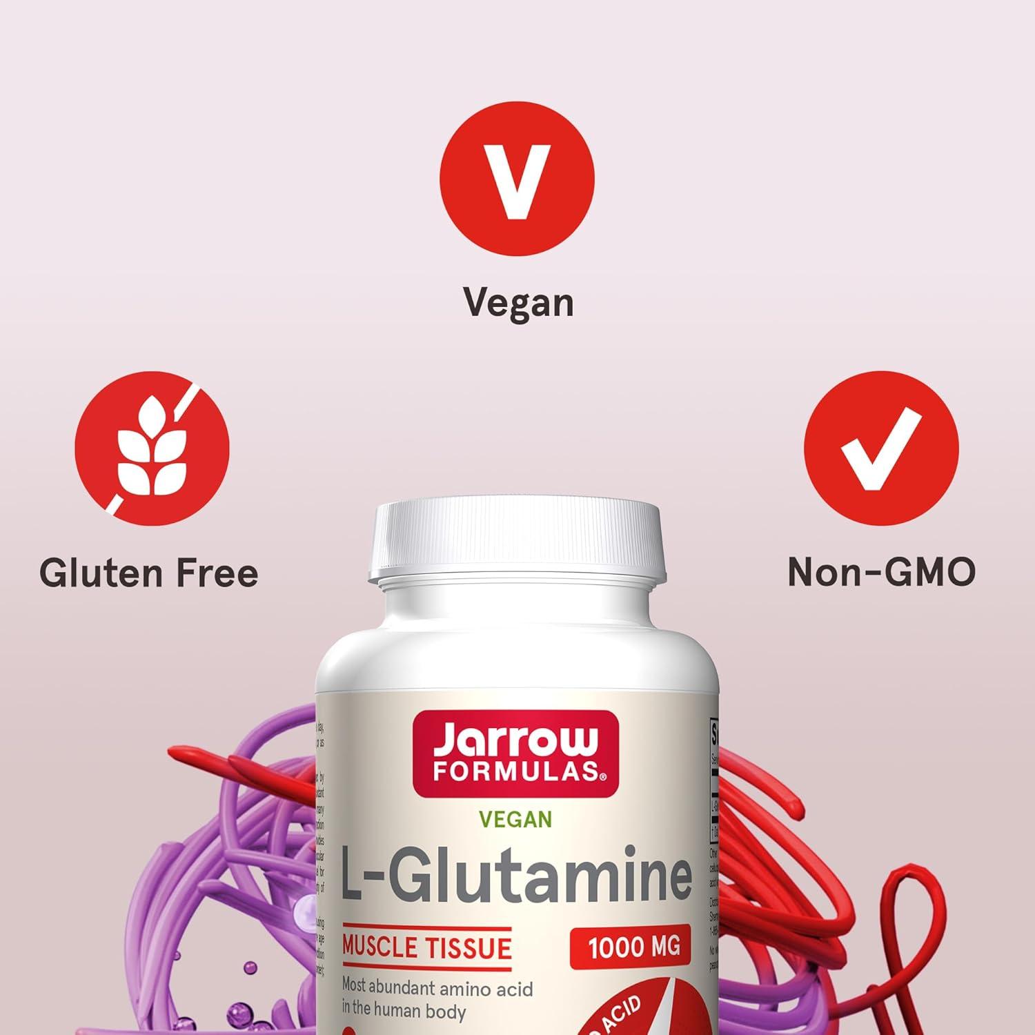 image:imageJarrow Formulas LGlutamine 1000 mg Dietary Supplement for Muscle Tissue Multifunctional Amino Acid Immune Support 100 EasySolv Tablets 50100 Day SupplyUnflavored