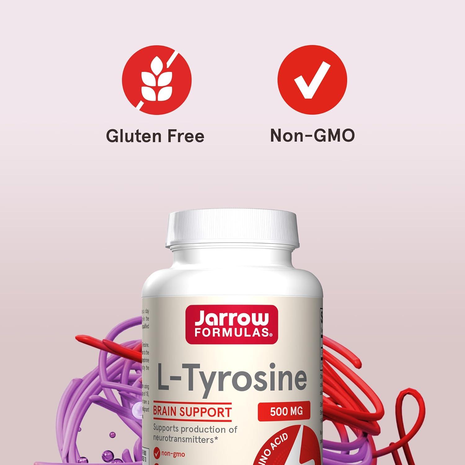image:imageJarrow Formulas LTyrosine 500 mg Dietary Supplement Amino Acid Supplement for Brain Health Support 100 Capsules 100 Day Supply100 Count Pack of 1