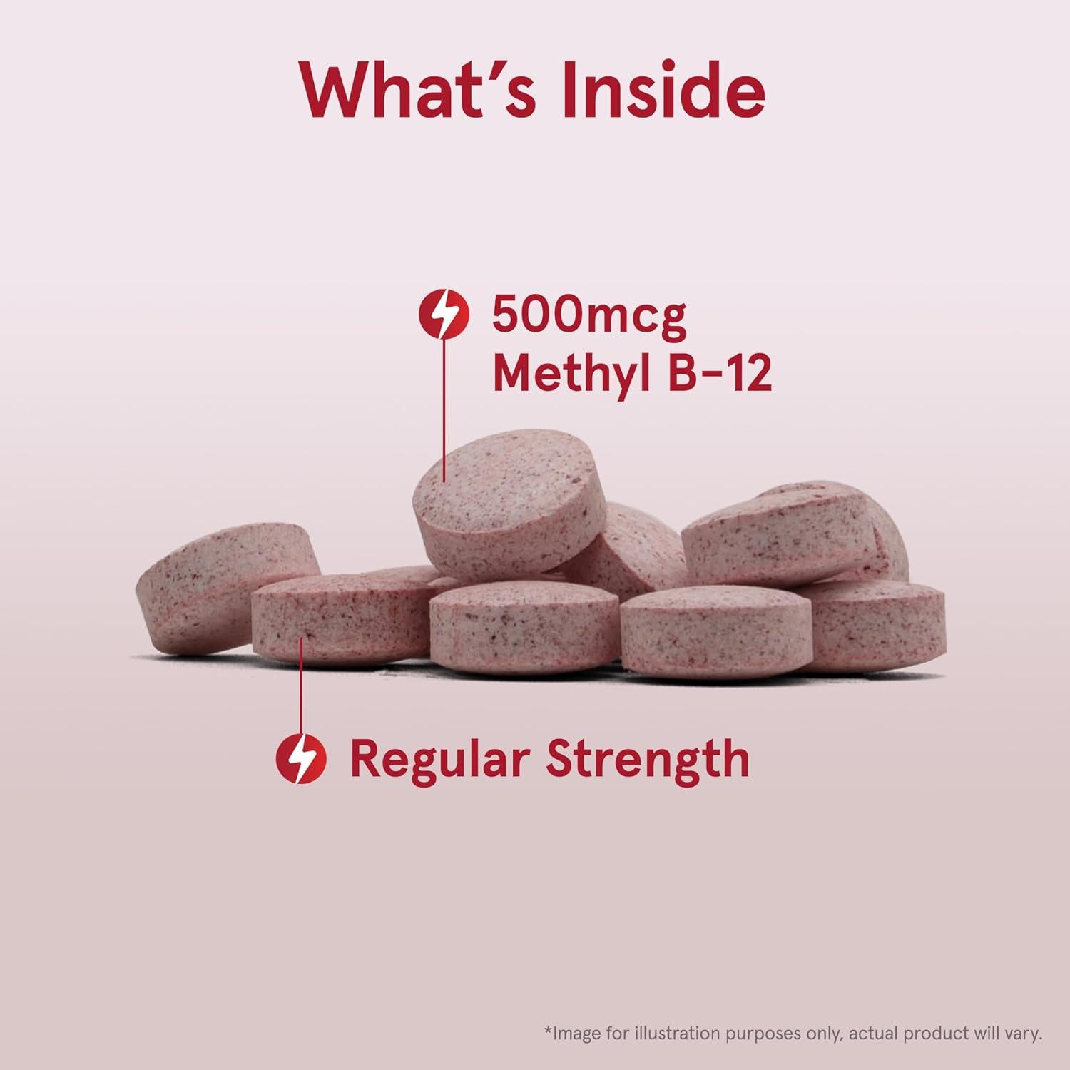 image:imageJarrow Formulas Methyl B12 Tablets 500 mg Dietary Supplement for Cellular Energy Production and Brain Health Support 100 Cherry Flavor Chewable Tablets 100 Day Supply100 Count Pack of 1