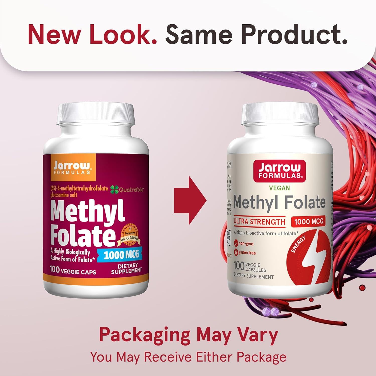 image:imageJarrow Formulas Methyl Folate Veggie Caps 1000 Mcg 100 Count Methyl Folate Supplement To Provide Folate 5MTHF Supplement NonGMO Gluten Free100 Count Pack of 1