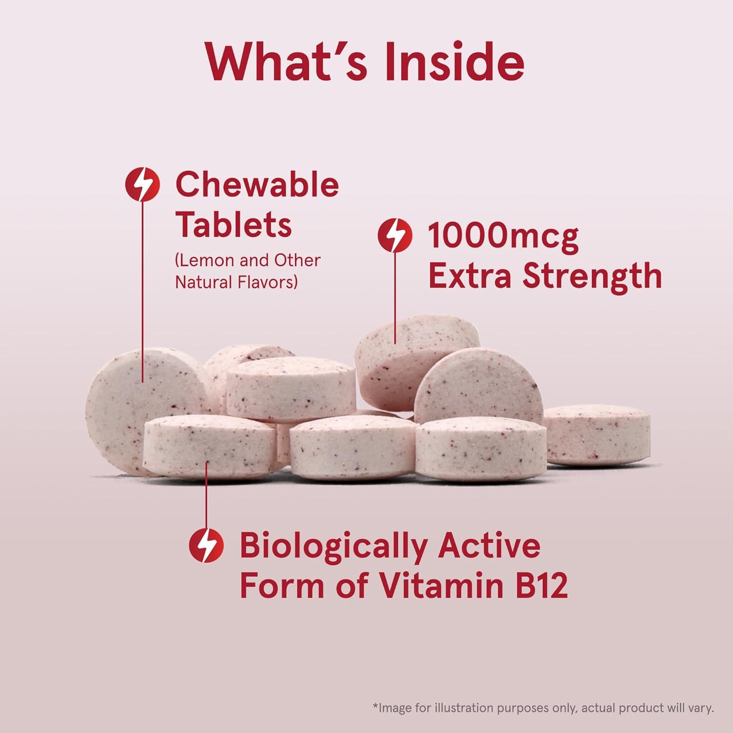 image:imageJarrow Formulas Methyl Vitamin B12 1000 mcg 100 Chewable Tablets Lemon Flavored Bioactive B12 Vitamin Supports Cellular Energy Production Brain Health amp Metabolism 100 Servings100 Servings Pack of 12