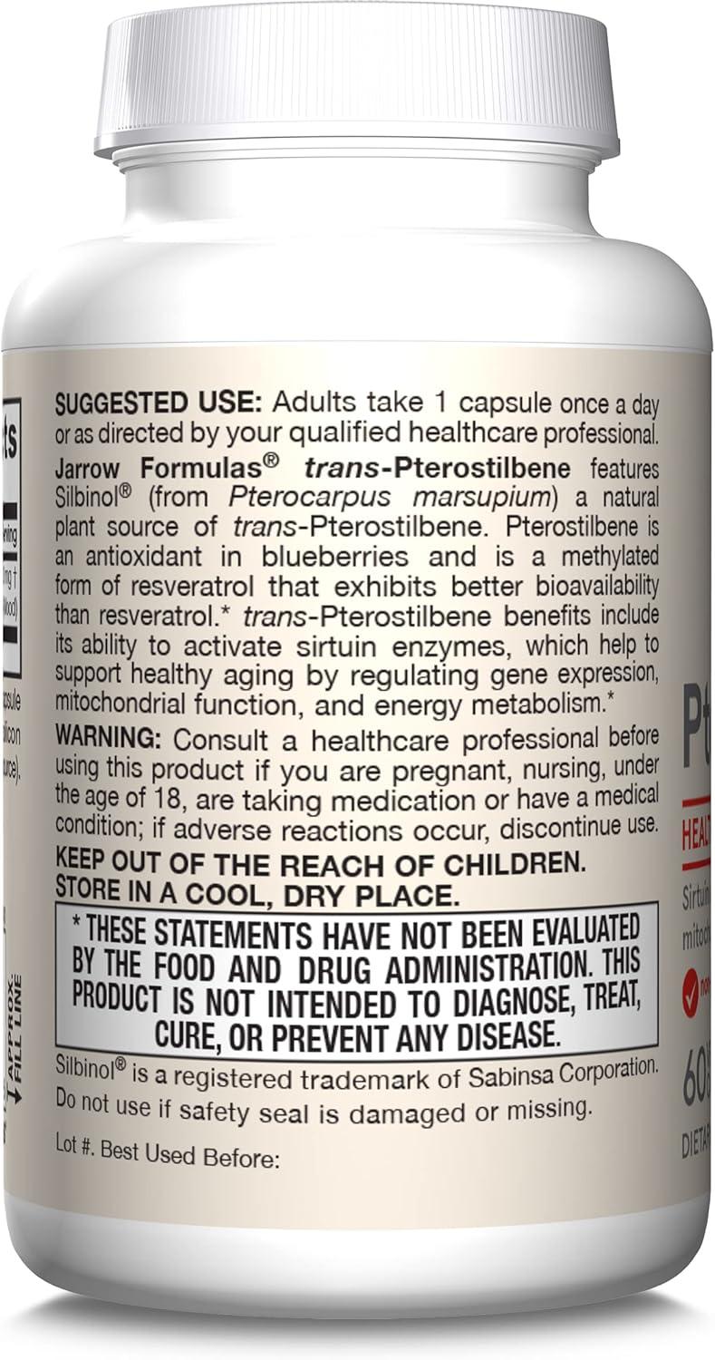 image:imageJarrow Formulas Pterostilbene 50mg for Antioxidant Support Dietary Supplement Supports Healthy Aging 60 Veggie Capsules 60 Day Supply60 Count Pack of 1