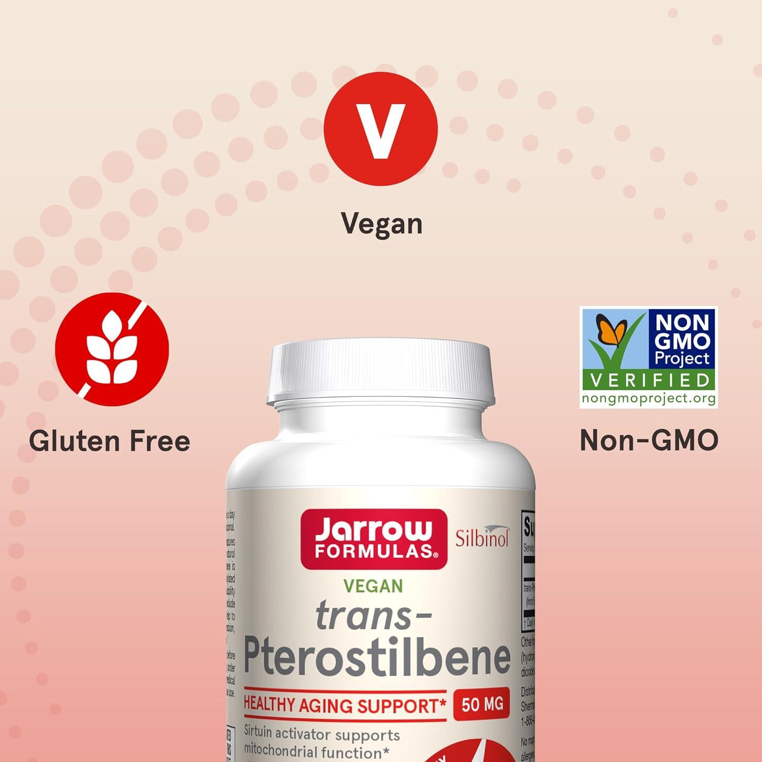 image:imageJarrow Formulas Pterostilbene 50mg for Antioxidant Support Dietary Supplement Supports Healthy Aging 60 Veggie Capsules 60 Day Supply60 Count Pack of 1