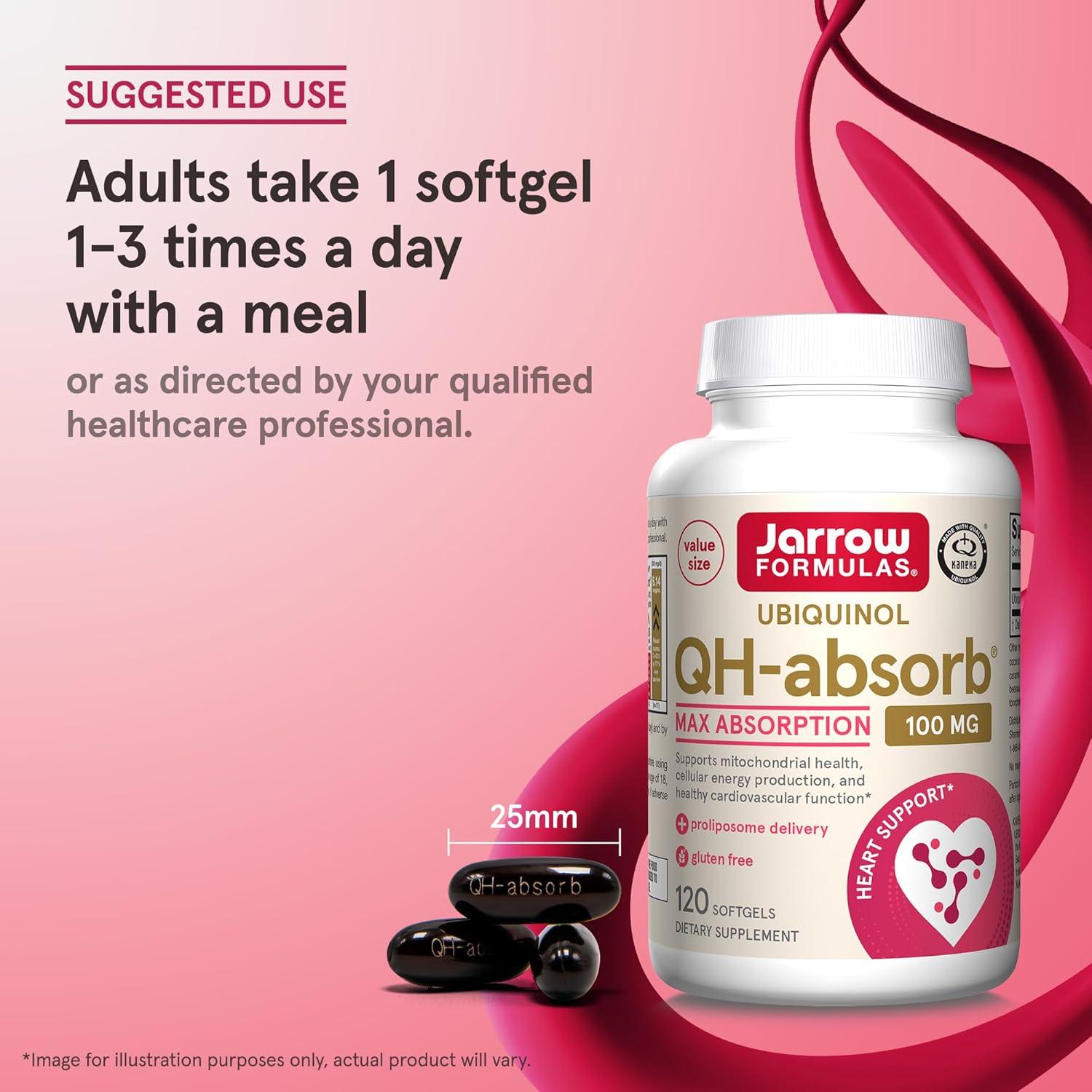 image:imageJarrow Formulas QHAbsorb Ubiquinol 100mg 120 Softgels High Absorption amp Active Antioxidant Form of CoQ10 Supports Mitochondrial Energy Production amp Healthy Cardiovascular Function120 count Pack of 1