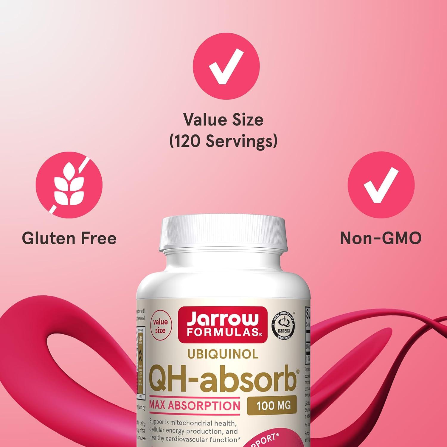 image:imageJarrow Formulas QHAbsorb Ubiquinol 100mg 120 Softgels High Absorption amp Active Antioxidant Form of CoQ10 Supports Mitochondrial Energy Production amp Healthy Cardiovascular Function120 count Pack of 1