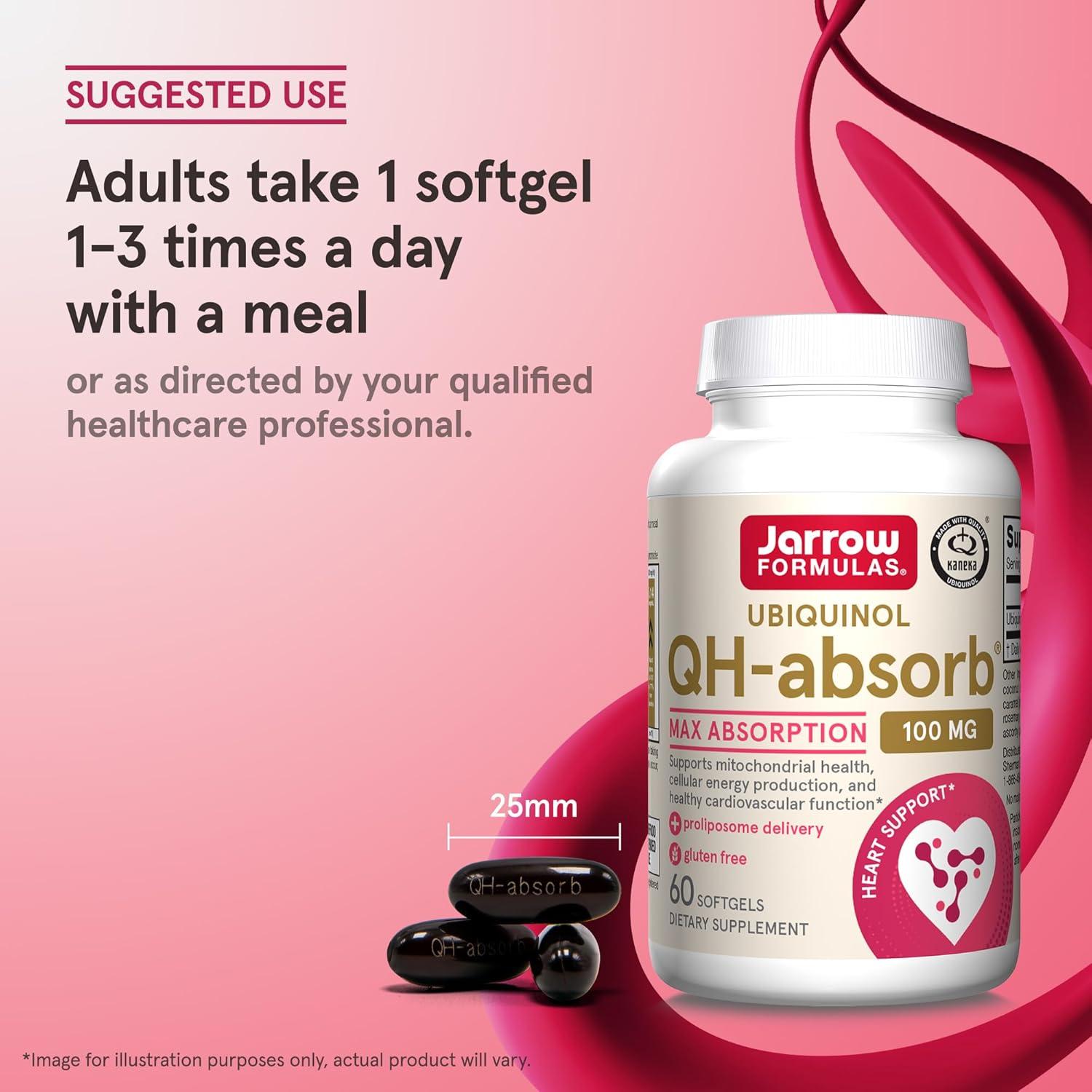 image:imageJarrow Formulas QHAbsorb Ubiquinol 100mg 120 Softgels High Absorption amp Active Antioxidant Form of CoQ10 Supports Mitochondrial Energy Production amp Healthy Cardiovascular Function60 count Pack of 1