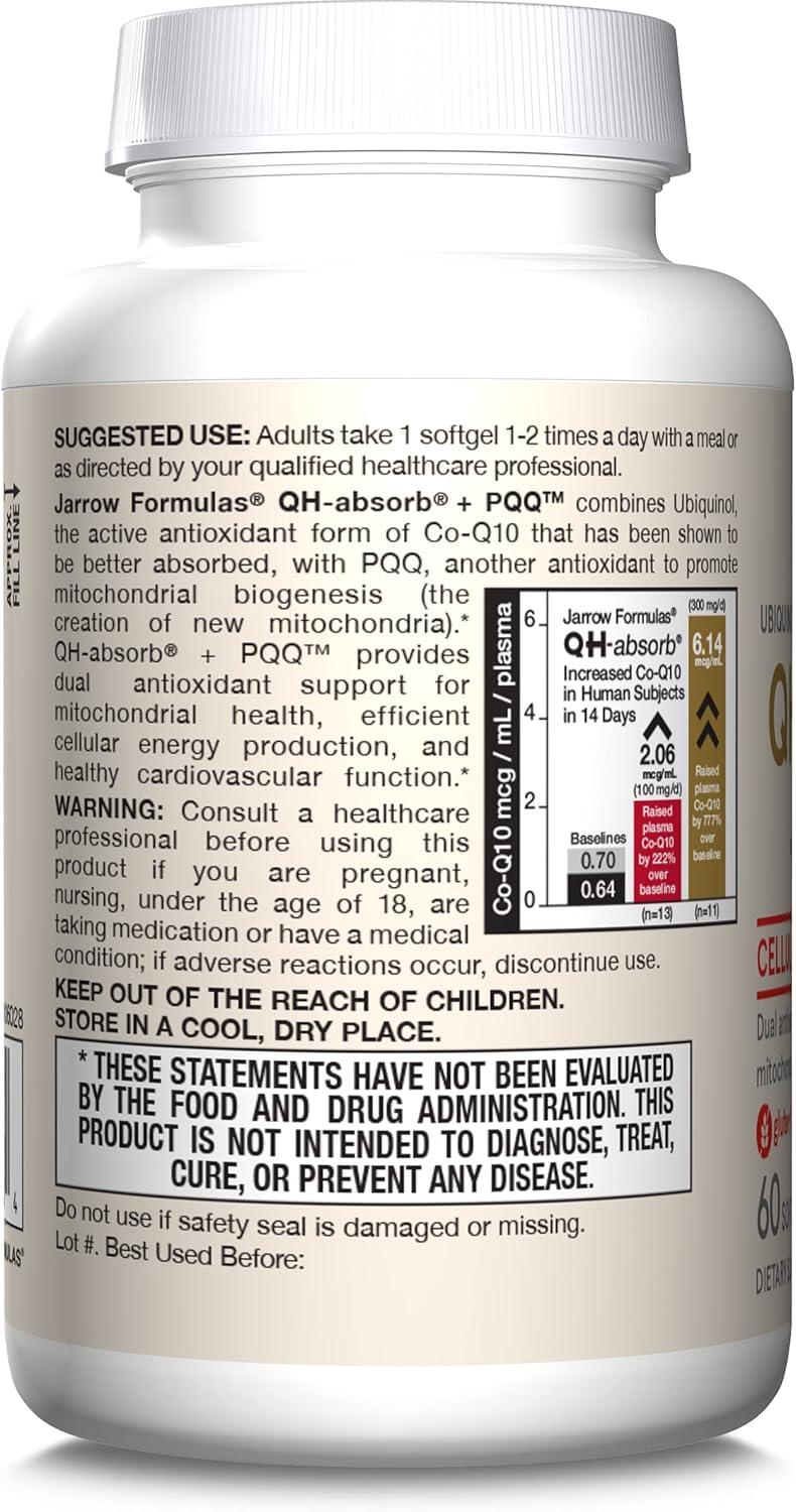 image:imageJarrow Formulas QHabsorb PQQ 30 Softgels Dietary Supplement Supports Mitochondrial Biogenesis Energy Production amp Cardiovascular Health Up to 30 Servings60 count Pack of 1